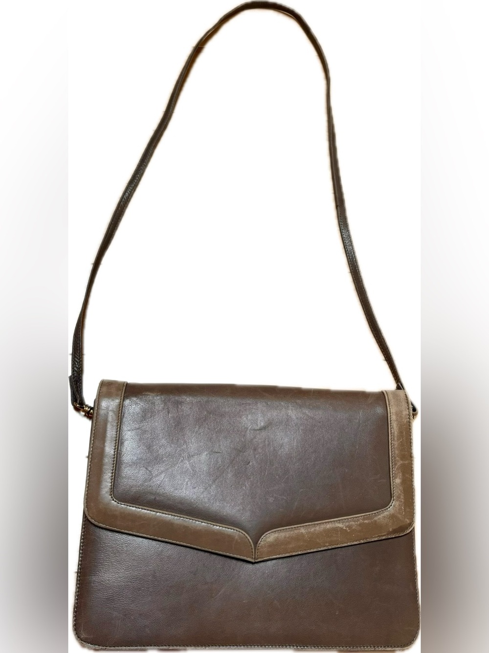 Vintage Browns Shoe Shops Leather Crossbody Bag